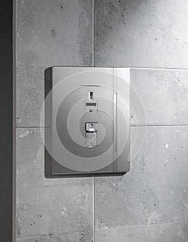 Sleek Wall-Mounted Control System in Monochrome