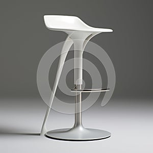 Sleek White Bar Stool With Carlos Schwabe-inspired Design photo