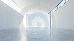 Sleek White Canvas Interior with Minimalistic Design Elements photo