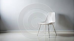 Sleek White Plastic Chair in a Modern Minimalist Interior Design A Study in Clean Lines and Space