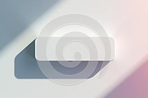 Sleek white slider and buttons, neomorphic design, shadows , button, white photo