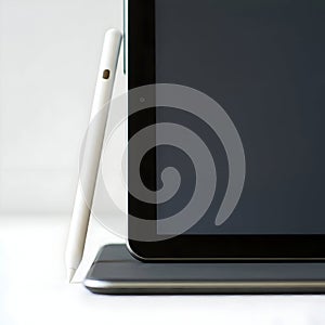 AI Generated: White Stylus and Black Tablet Screen
