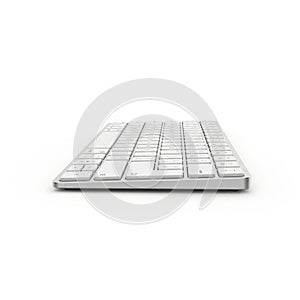 Sleek White Wireless Keyboard on a White Background computer technology