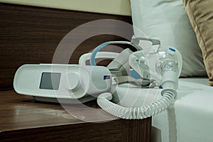 Sleep apnea therapy, CPAP machine with mask