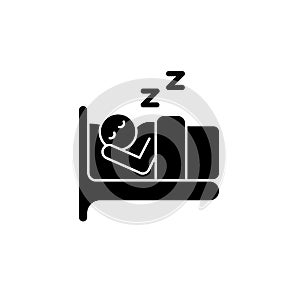 Sleep black glyph icon