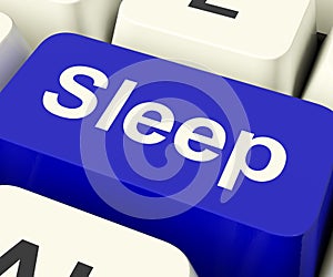 Sleep Computer Key Showing Insomnia Or Sleeping Disorders Online