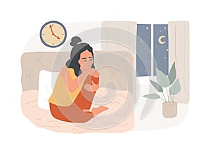 Sleep deprivation isolated concept vector illustration.