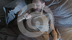 Sleep disorder anxiety fear man nightmares bed