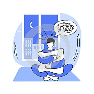 Sleep disturbances abstract concept vector illustration.