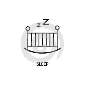 Sleep icon or logo in modern line style. High quality black outline pictogram for web site design and mobile apps. Vector