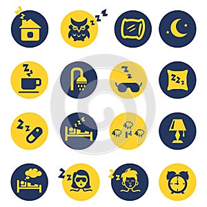 Sleep and insomnia icons