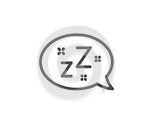 Sleep line icon. Zzz speech bubble sign. Chat message. Vector