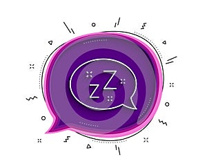 Sleep line icon. Zzz speech bubble sign. Chat message. Vector