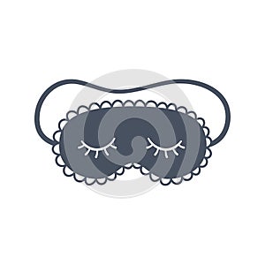 Sleep mask for eyes. Night accessory to sleep, travel and recreation. Isolated vector