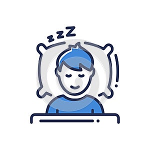 Sleep - modern vector single line icon