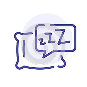 Sleep pillow line icon. Bedding, somnology sign. Vector web button