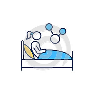 Sleep problems RGB color icon