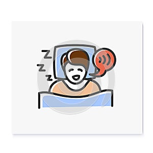 Sleep talking color icon