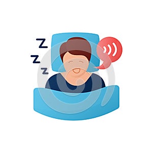 Sleep talking flat icon