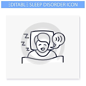 Sleep talking line icon