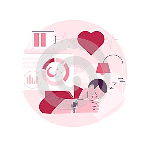 Sleep tracking abstract concept vector illustration.