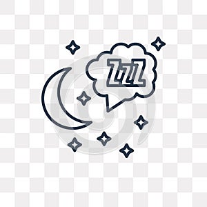 Sleep vector icon isolated on transparent background, linear Sleep transparency concept can be used web and mobile