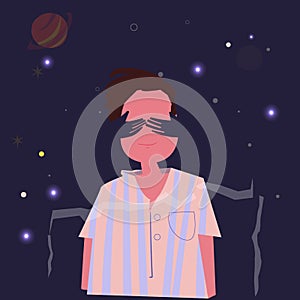 Sleep well boy - vector illustration