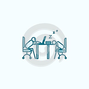 sleep at work outline icon