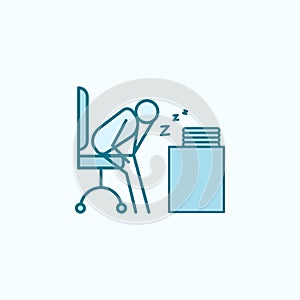 sleep at work outline icon