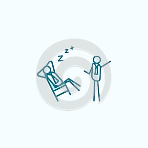 sleep at work outline icon