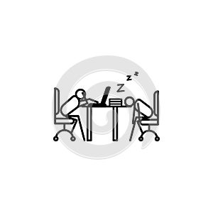 sleep at work outline icon. Element of lazy person icon for mobile concept and web apps. Thin line icon sleep at work can be used