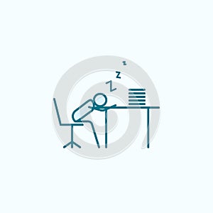 sleep at work outline icon
