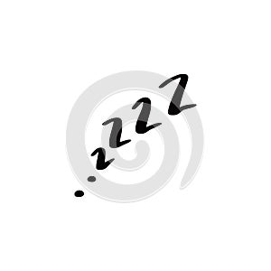 Sleep zzzz doodle symbol set.