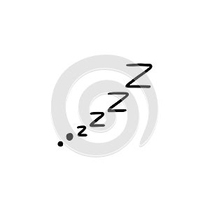 Sleep zzzz doodle symbol set.