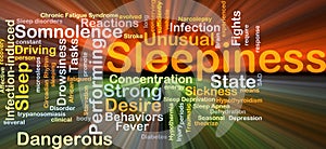 Sleepiness background concept glowing photo