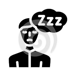 sleepiness diabetes symptom glyph icon vector illustration