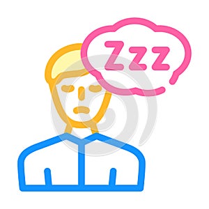 sleepiness diabetes symptom color icon vector illustration photo