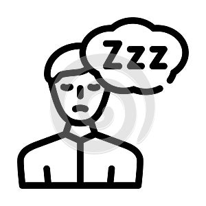 sleepiness diabetes symptom line icon vector illustration photo