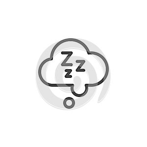 Sleepiness graphic icon. Drowsiness is a symptom of fatigue, depression, poor health side effects of drugs, diseases