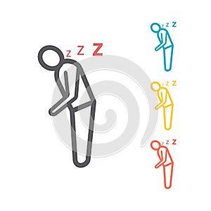 Sleepiness line icon. Sleeping man. Vector sign for web graphics.