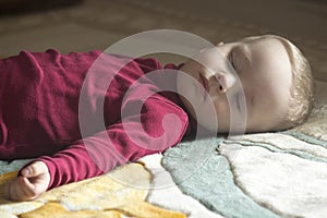 Sleeping 2-year-old child