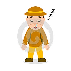 Sleeping Archeologist Cartoon Character photo