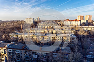 The sleeping area of Voronezh city, the old five-story houses