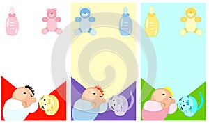 Sleeping Baby and accesories cards