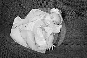 Sleeping baby B/W