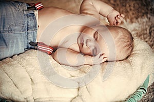 Sleeping baby. Comfort, relax, tranquility