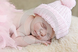 Sleeping Baby in Pink