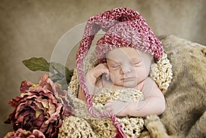 Sleeping Baby Wearing Hat