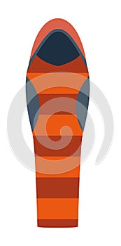 Sleeping bag. equipment. Design element for poster, card. Vector illustration. Flat cartoon vector illustration.