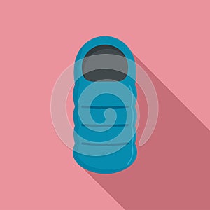 Sleeping bag icon, flat style